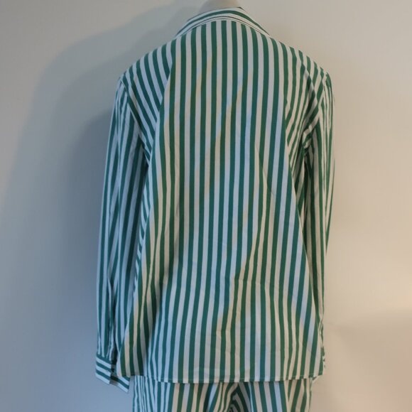 Women Splendid x Cella Jane White Green Stripe 2 PC- Set  Collared Top/S Short/M - Picture 14 of 16